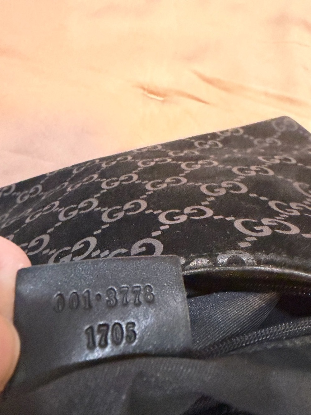 Gucci GG Velvet Hobo Shoulder Bag Black Monogram Silver Handle Authentic - Picture 4 of 9